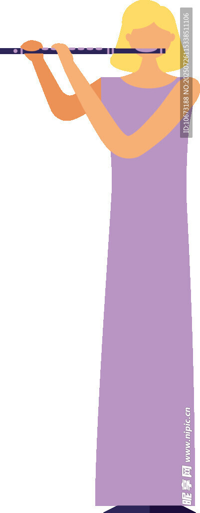 女子吹奏长笛优雅瞬间