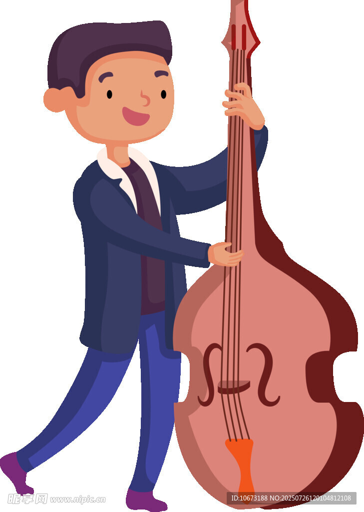 男孩演奏低音提琴