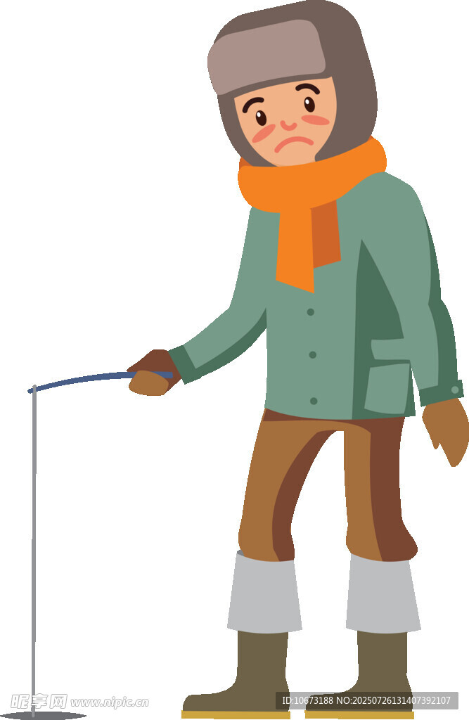 冬日滑雪者持杖准备滑行