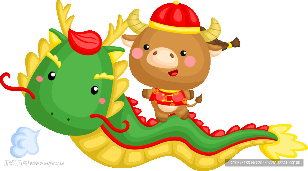 萌娃骑龙迎祥