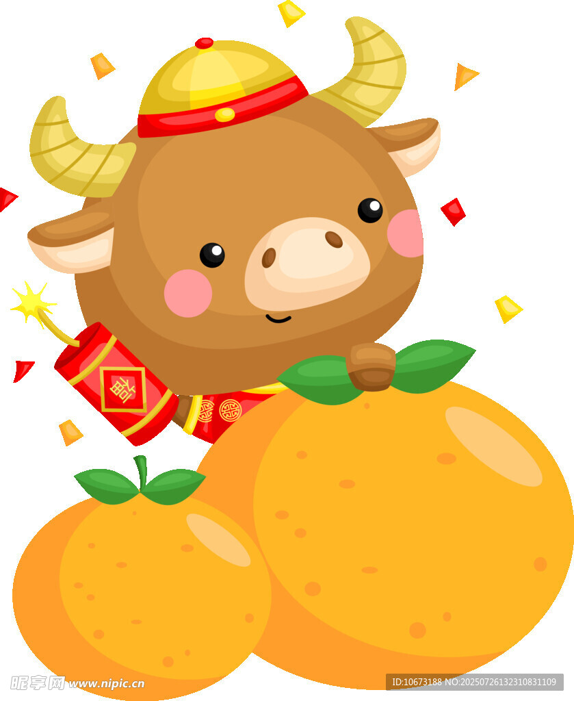 牛年萌牛伴金桔