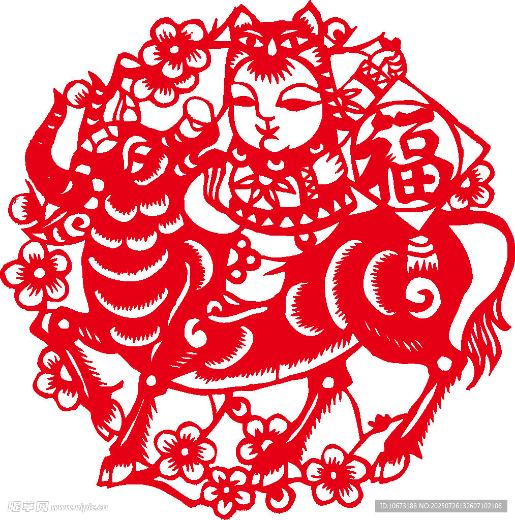 牛年剪纸图案