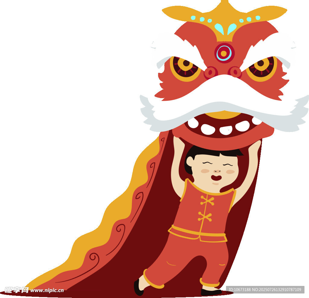 小孩舞狮贺岁