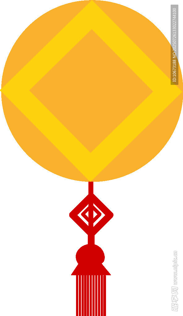传统中式黄色灯笼挂件