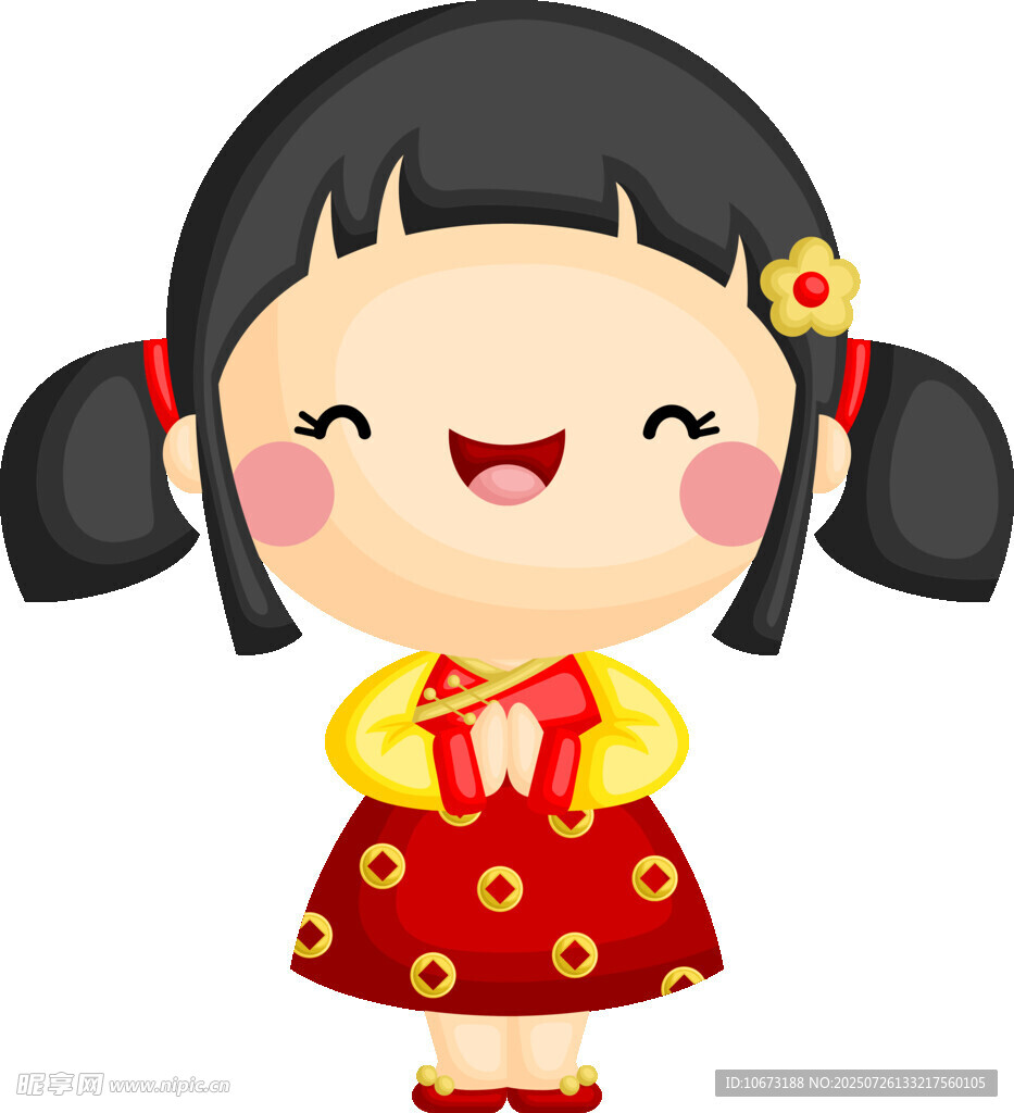 喜庆红衣小女孩