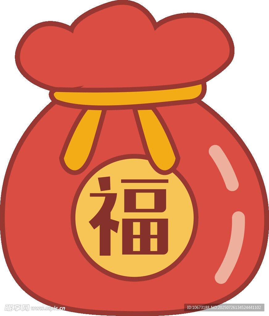 红色福袋插画