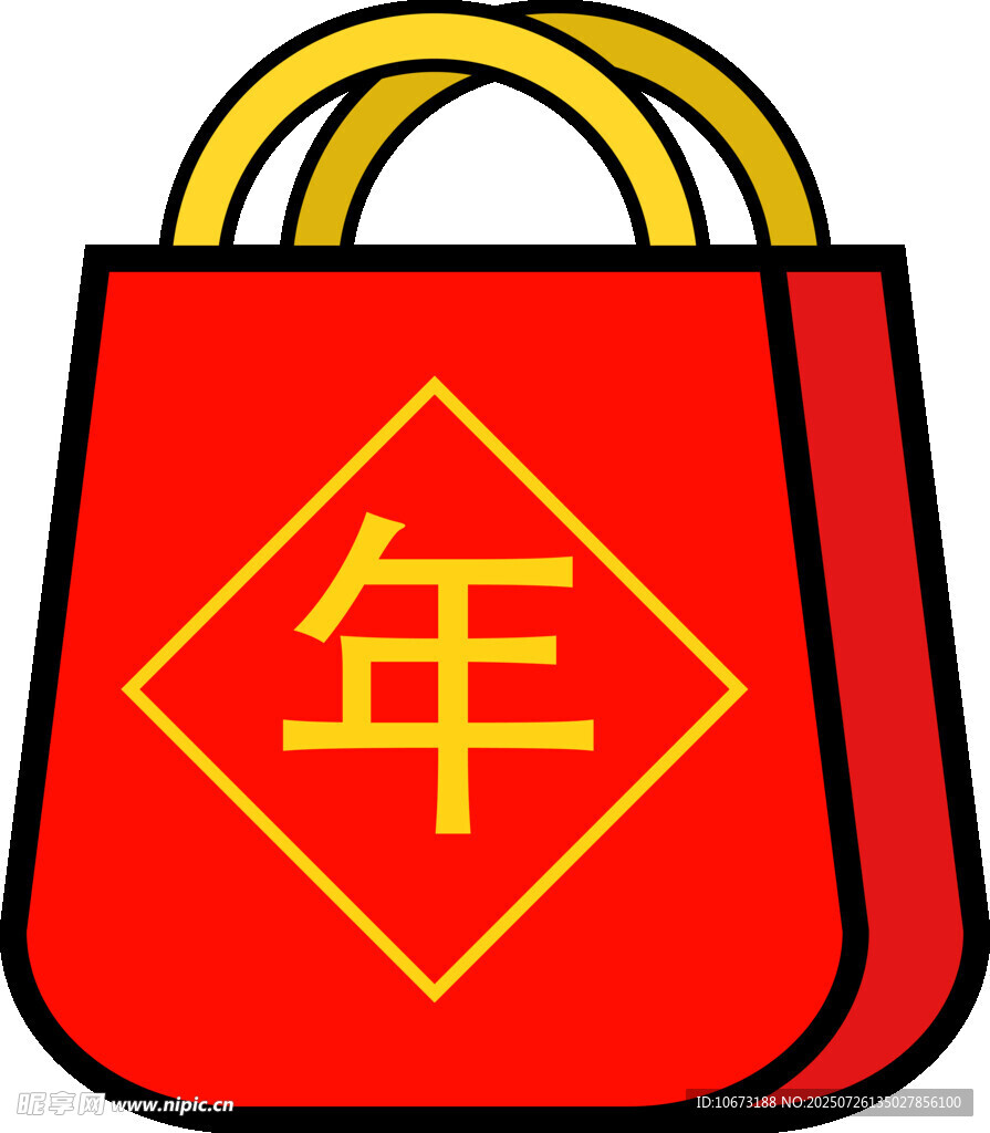 红色新年手提袋图案