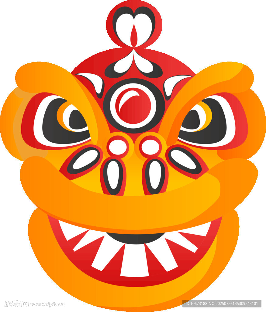 可爱传统舞狮头形象