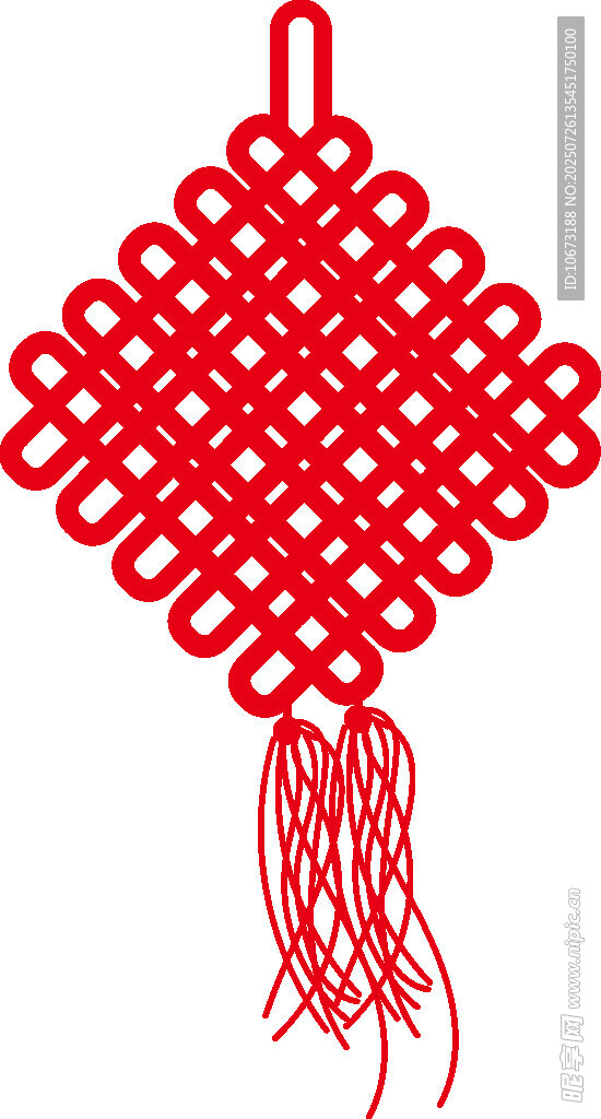 中国传统红色手工编织中国结