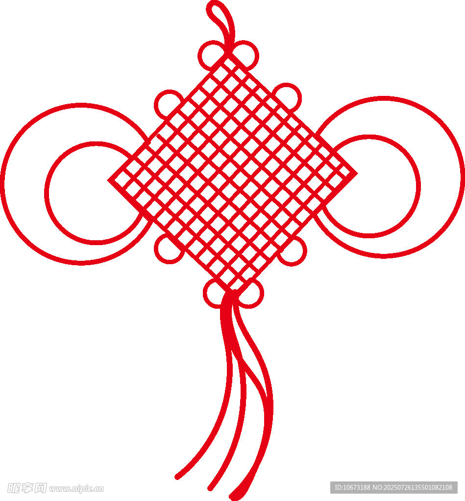 中国传统红色中国结图案