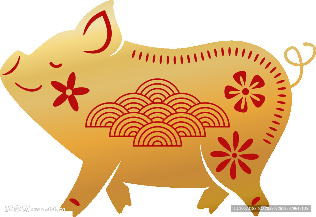 金色吉祥猪形象设计