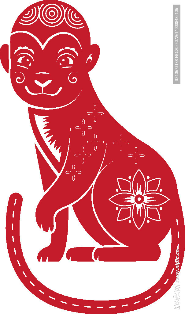剪纸小猴
