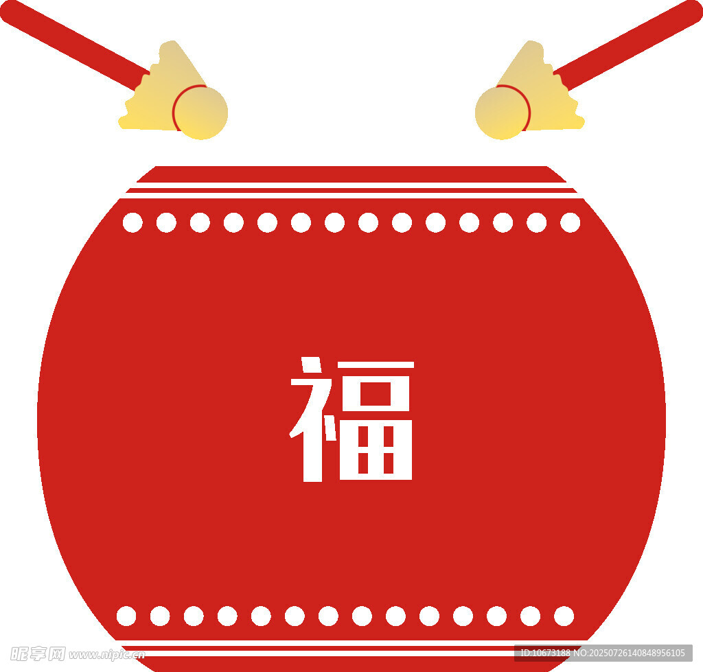 红色福字鼓
