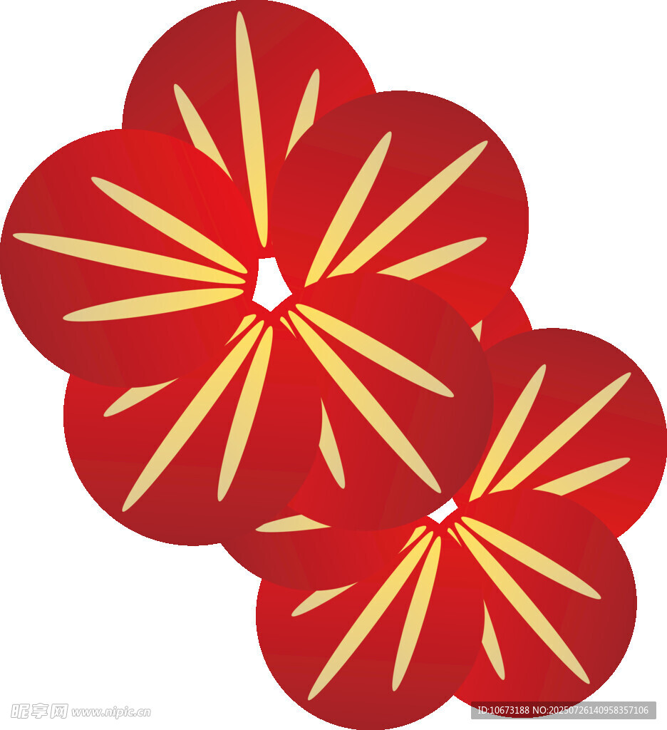 红色花朵图案装饰元素