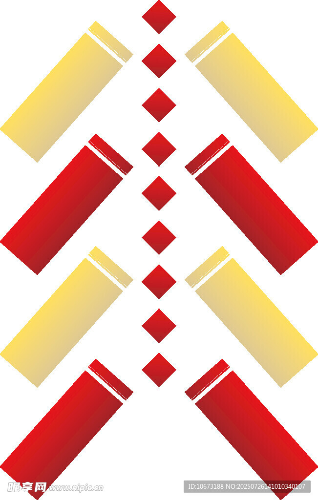 红黄几何图案装饰元素