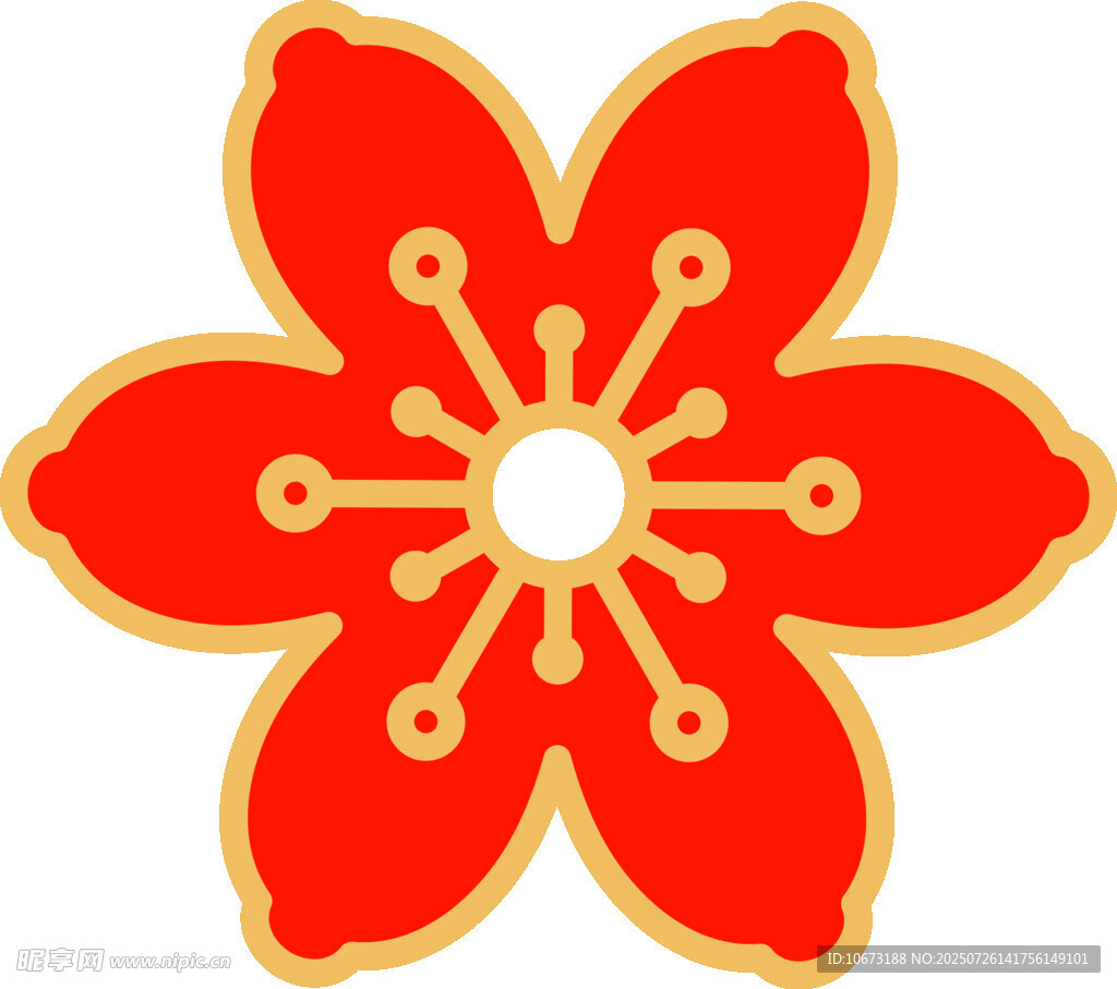 红色花朵图案