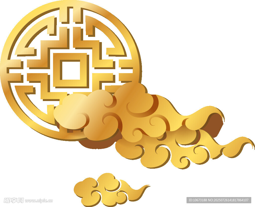 中式云纹圆符吉祥图案