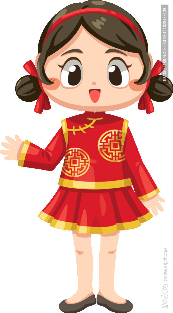 穿传统服饰的可爱小女孩