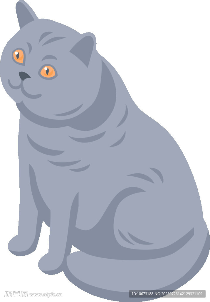 灰色猫咪坐立形象