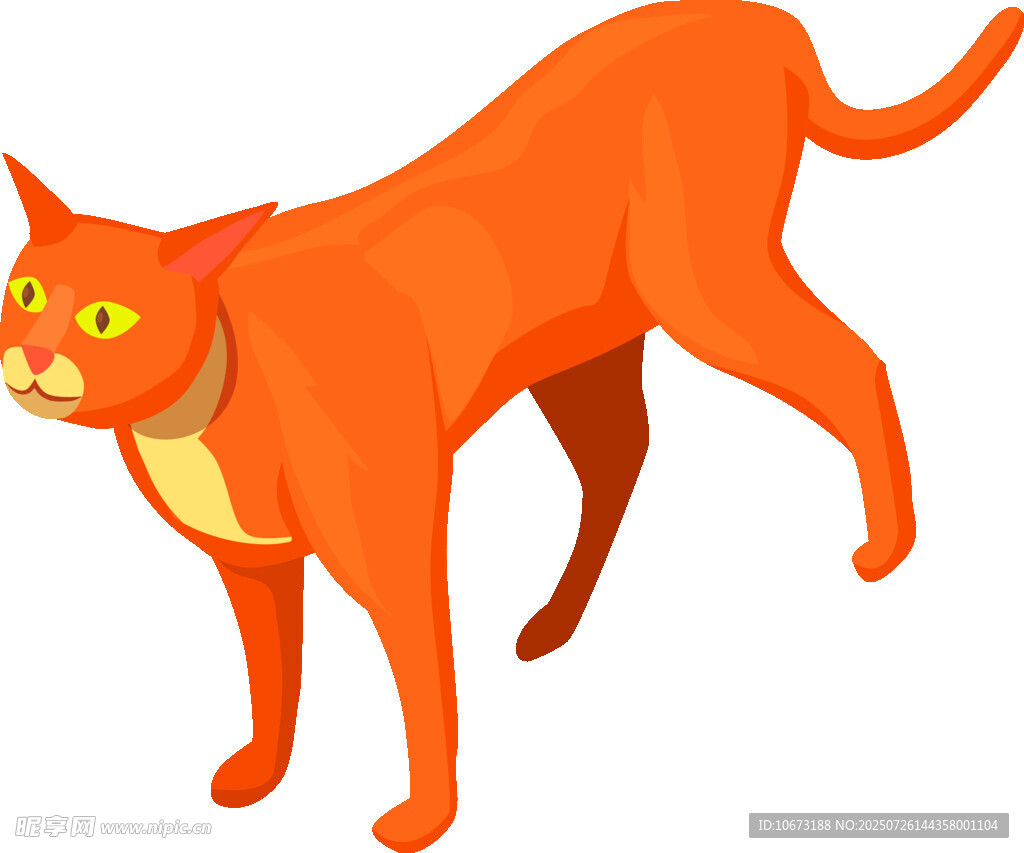 橙色猫咪插画