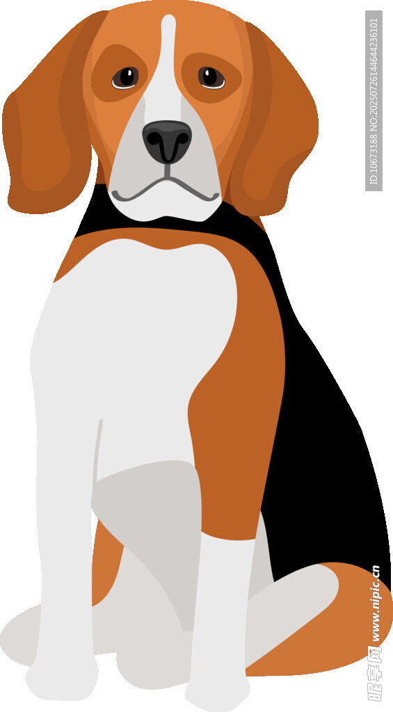 坐着的比格犬插画