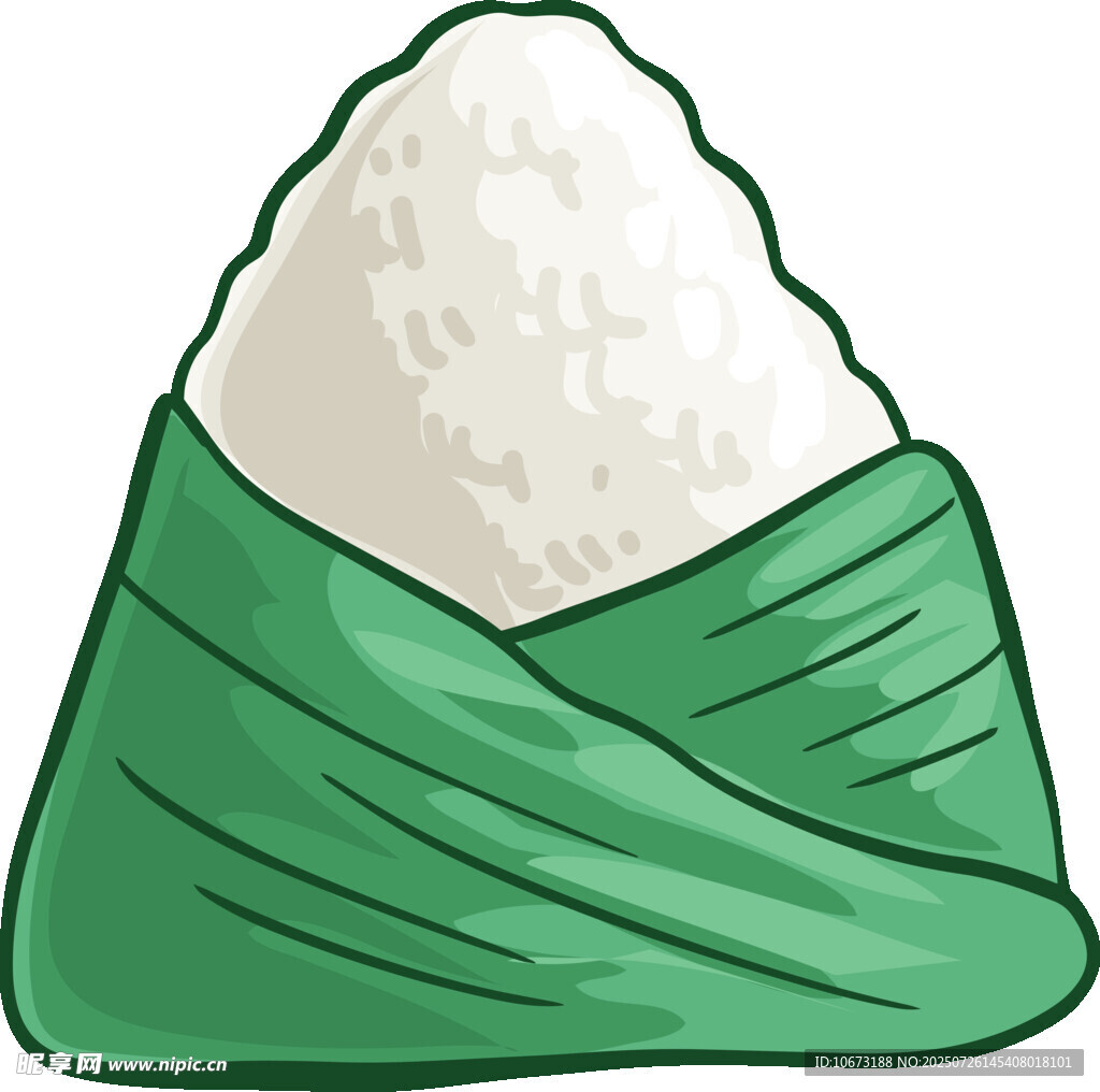 卡通风格的裹叶白米饭
