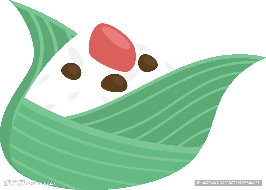 卡通粽叶包裹的美味粽子
