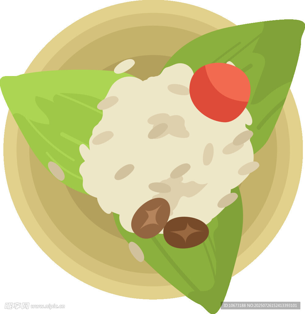美味糯米粽点缀红果