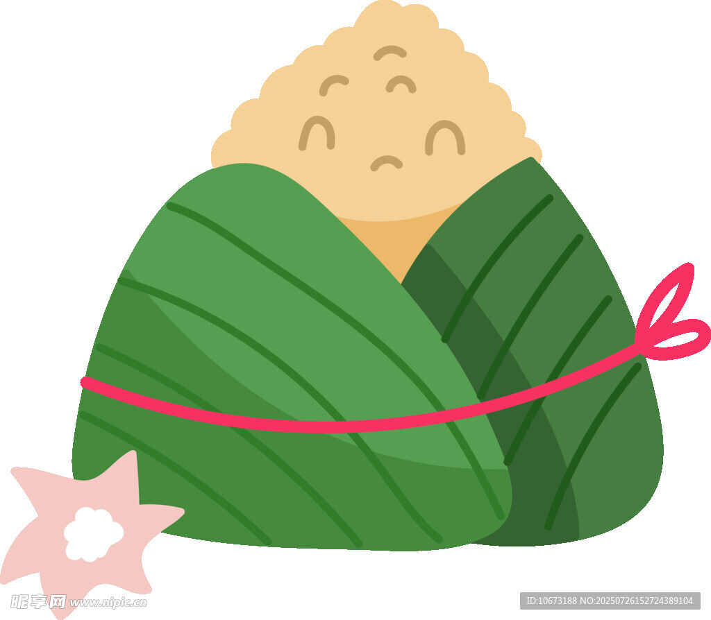 可爱卡通粽叶包裹的食物