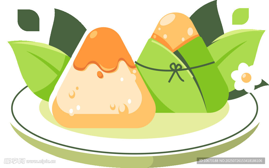 盘中美味粽子与糕点