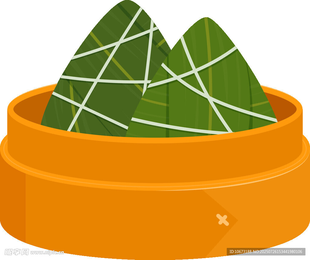 橙色容器中的美味粽子