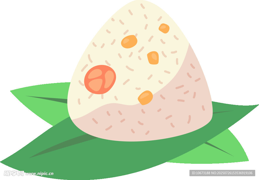 美味糯米粽点缀红豆