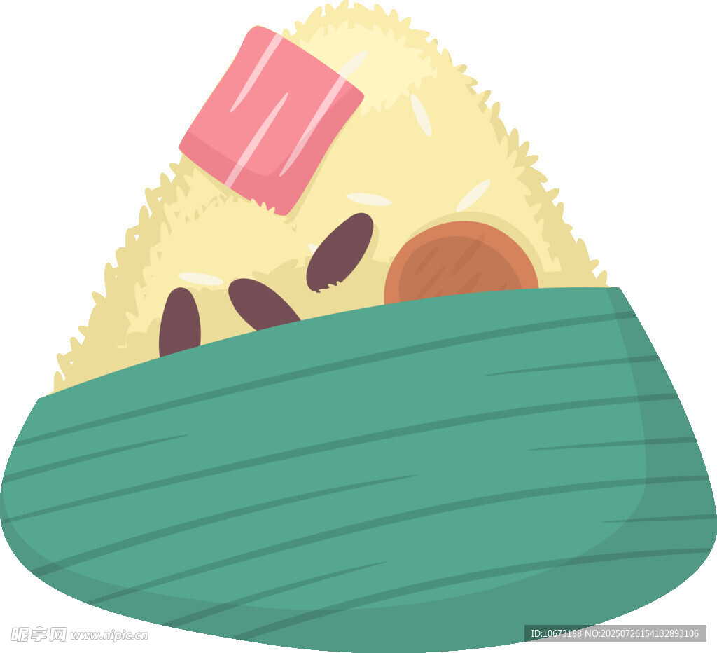 卡通风格美味饭团插画