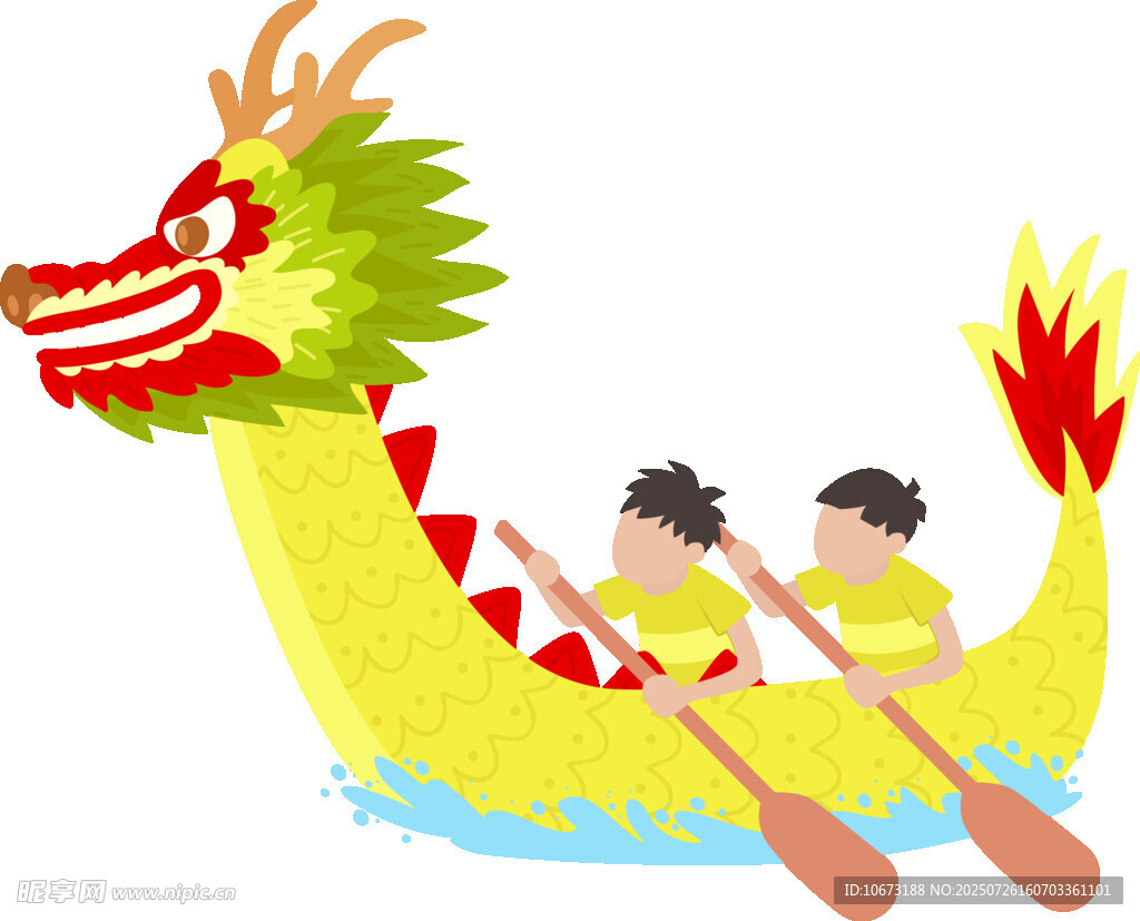 儿童划龙舟欢乐场景