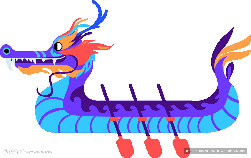 彩色龙舟插画