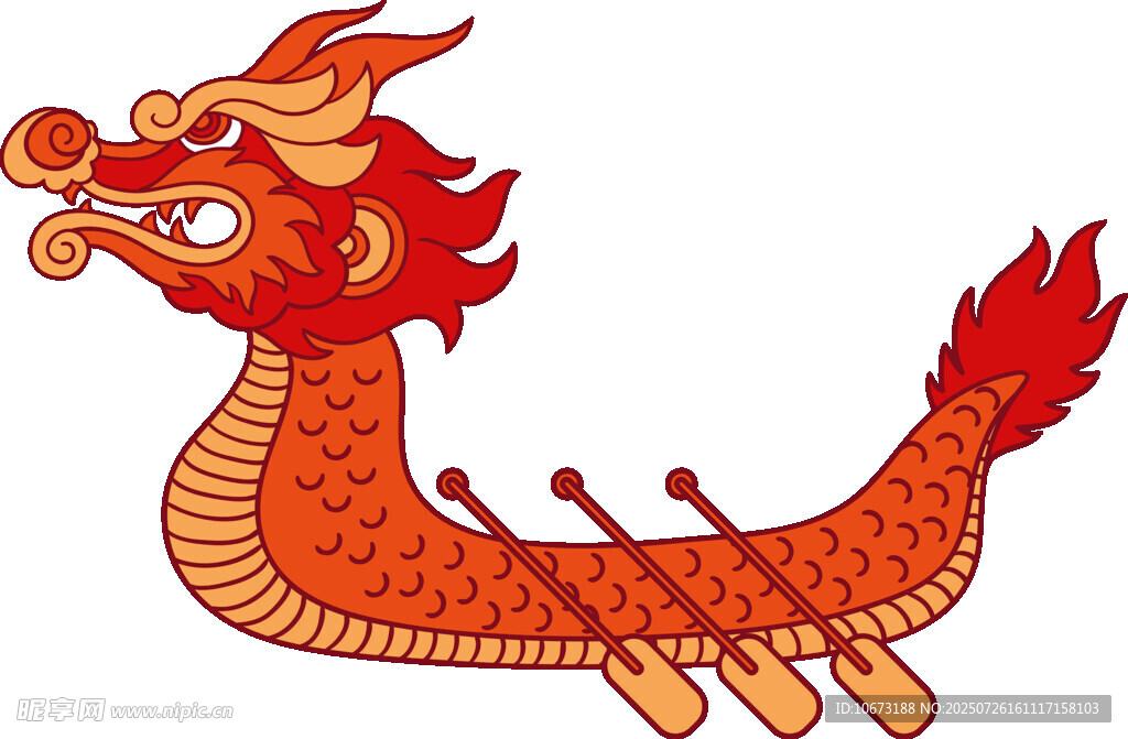 传统中式龙舟图案