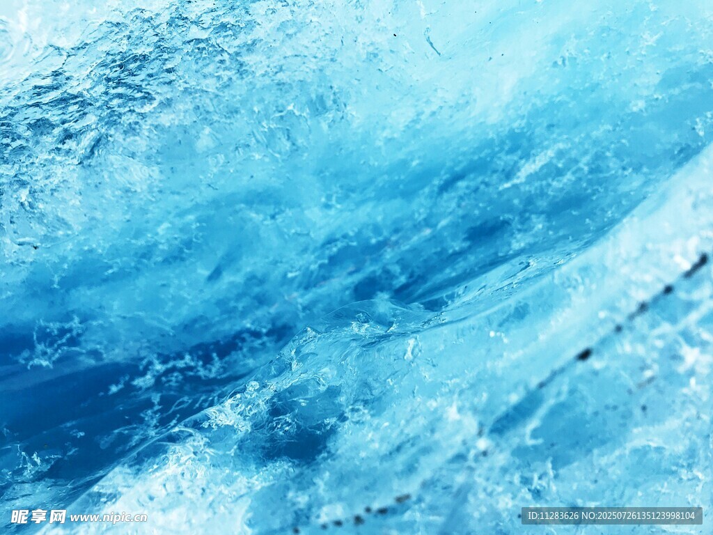 蓝色海浪抽象艺术画面