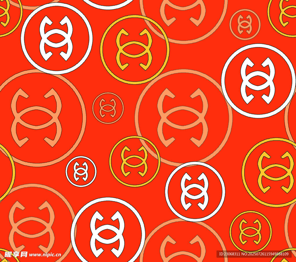 红色背景加密货币符号图案