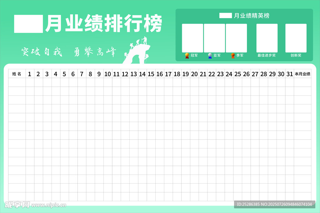 业绩排行榜