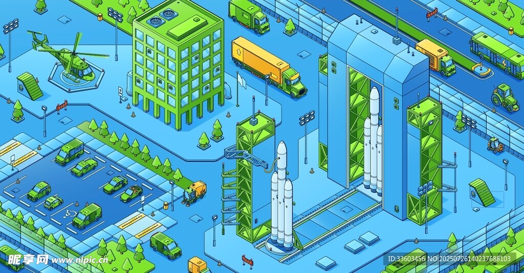 未来科技风城市景观图