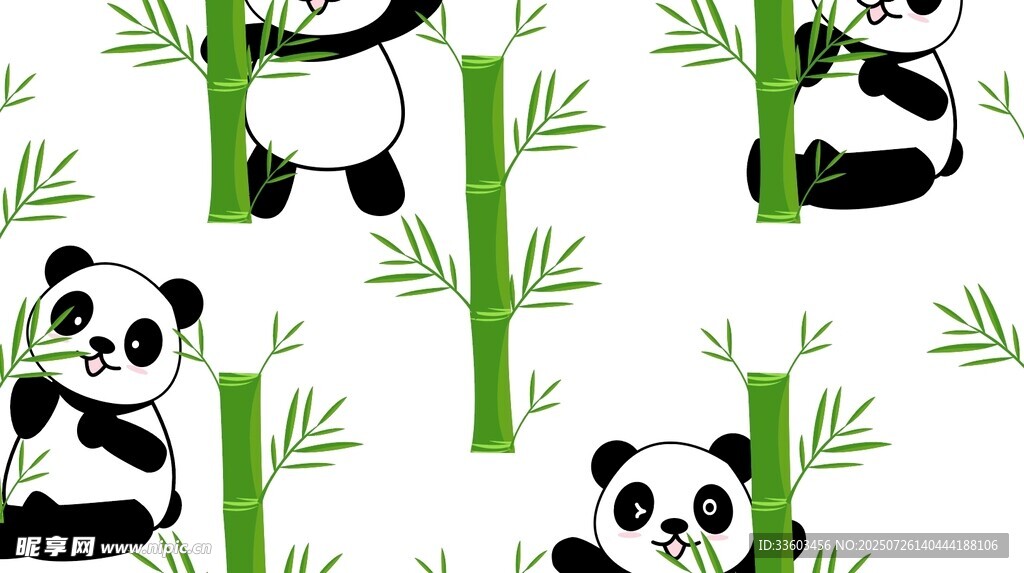 熊猫与竹子图案背景设计
