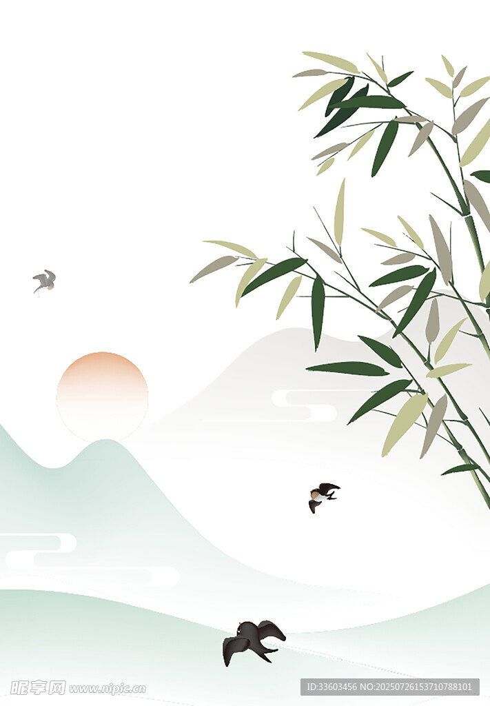 水墨山水间的悠然景致