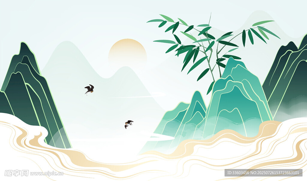 水墨山水间的诗意景致