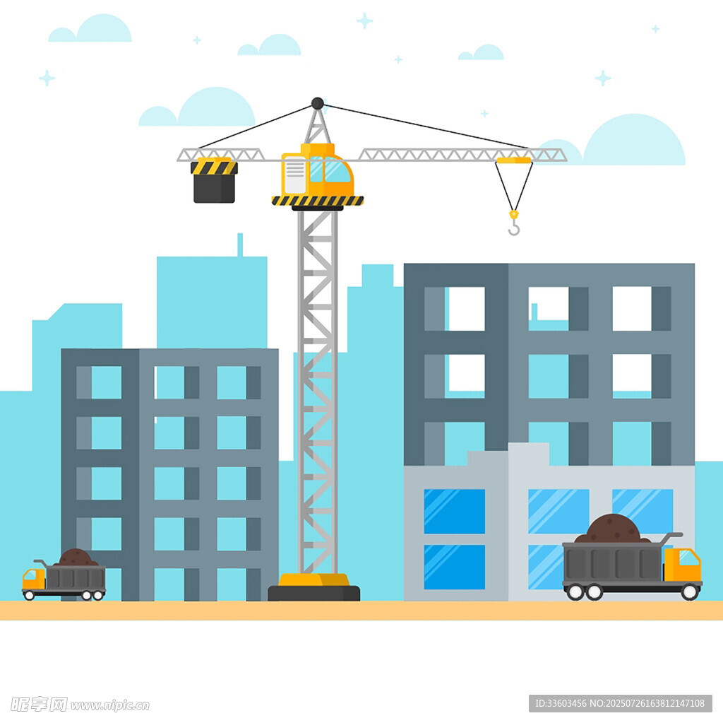 城市建筑工地场景