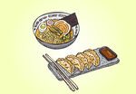 美味日式饺子与拉面