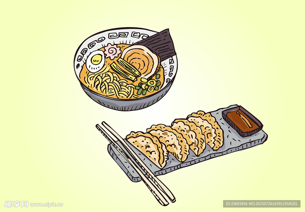 美味日式饺子与拉面