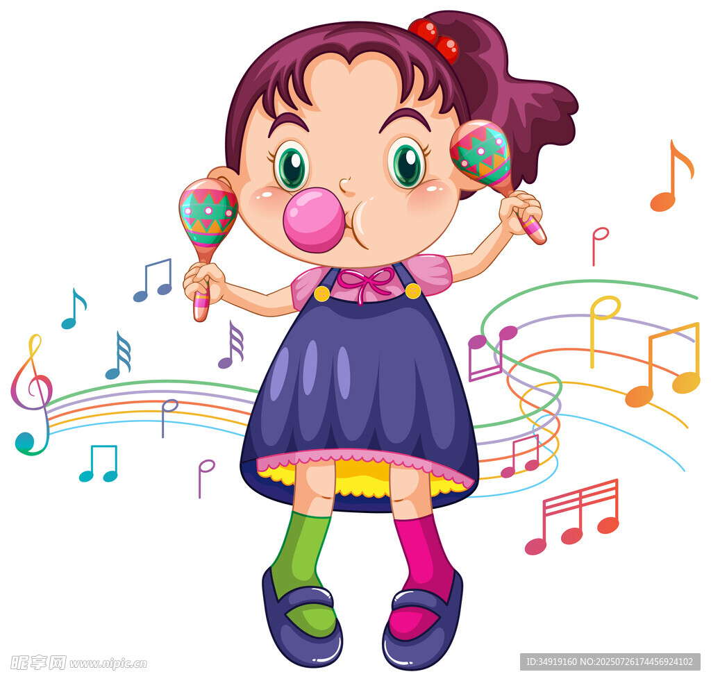卡通音乐女孩