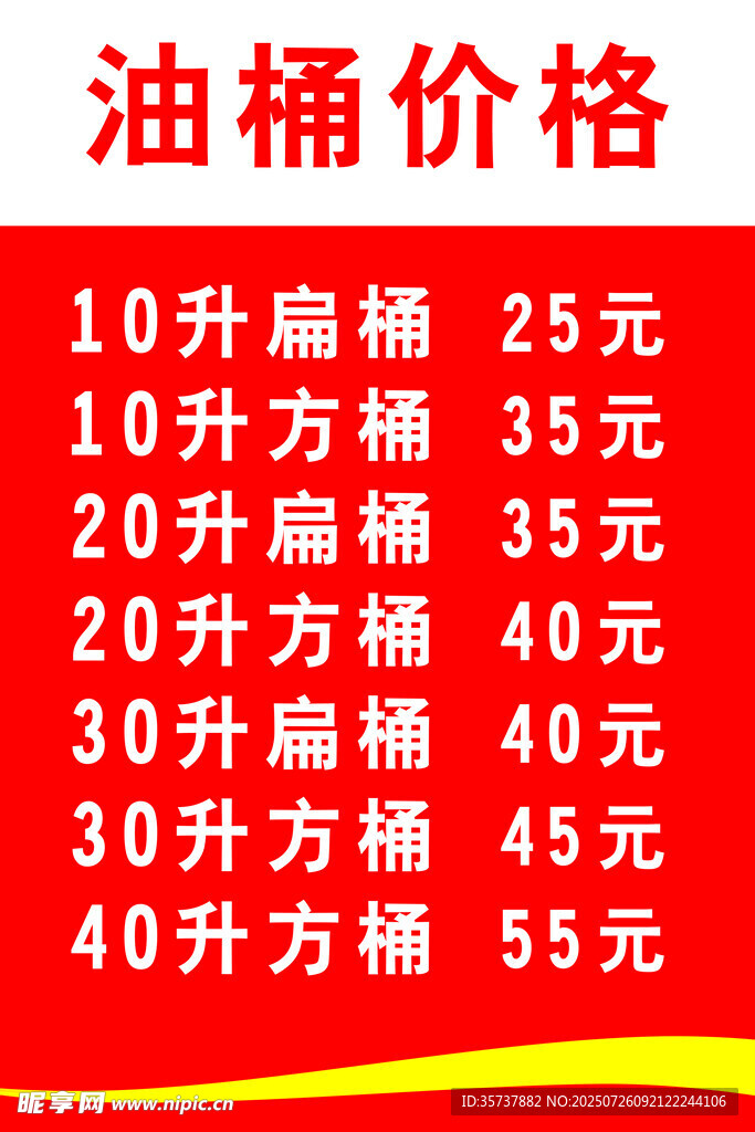 油桶价格表