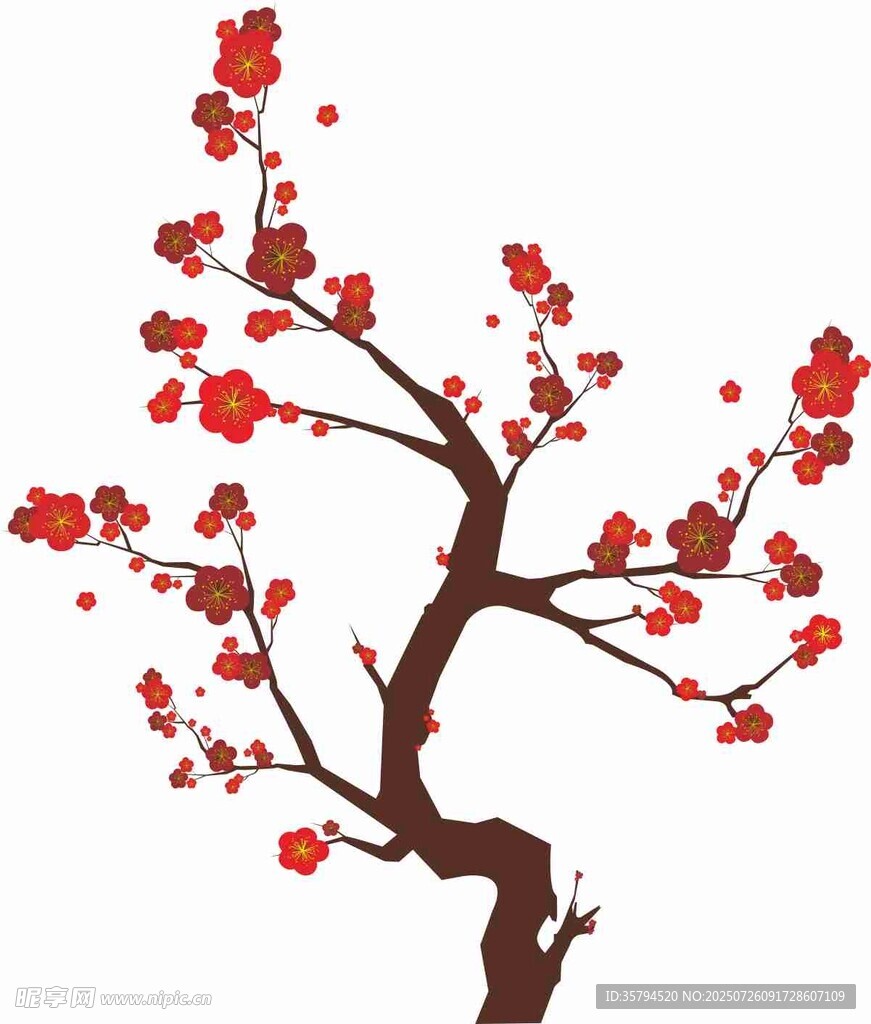 红梅绽放图