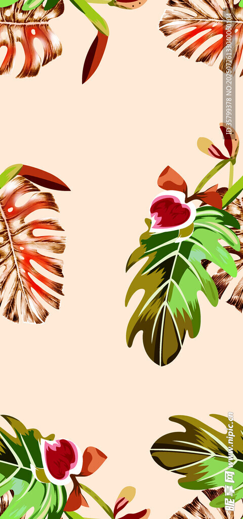 热带植物花卉图案纹理